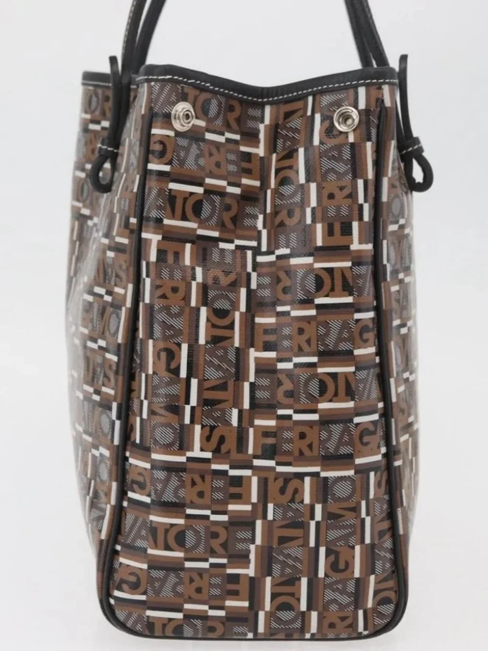 Salvatore Ferragamo Tote Bag PVC Brown Auth BA11865